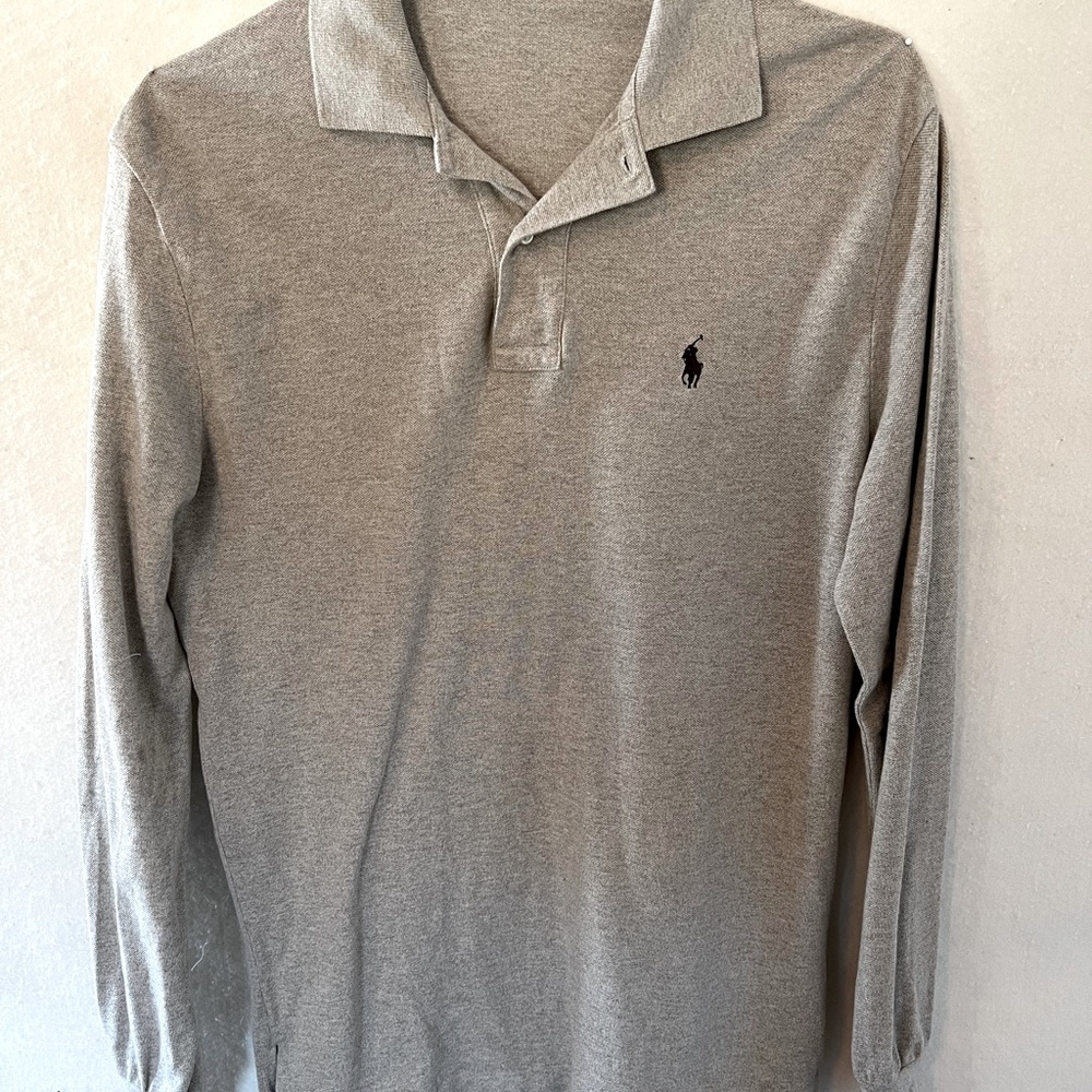 Polo Ralph Lauren mesh long sleeved 100% cotton in Andover gray polo S